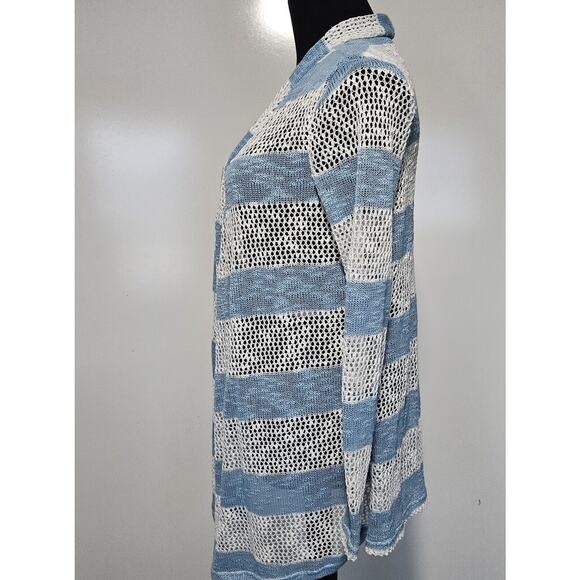 Retro Threads Womens Small Stripe Open Front Cardigan Coastal Cowgirl Pastel - Picture 6 of 10